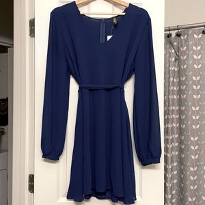 NWT Navy Blue Long Sleeve Dress